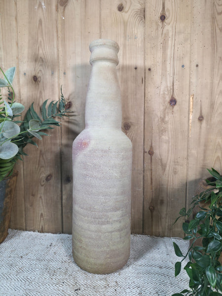 Rustic Wabi Sabi Hand Made Mediterranean Terracotta Bottle Vase Urn Pot