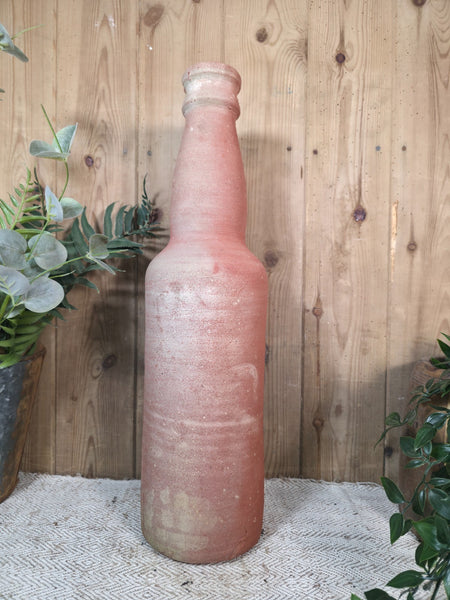 Rustic Wabi Sabi Hand Made Mediterranean Terracotta Bottle Vase Urn Pot