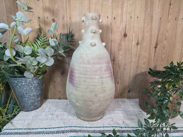 Rustic Wabi Sabi Hand Made Mediterranean Terracotta Vase Urn Pot