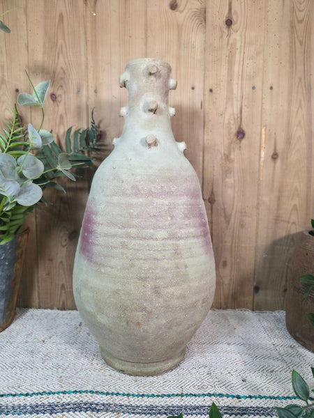 Rustic Wabi Sabi Hand Made Mediterranean Terracotta Vase Urn Pot