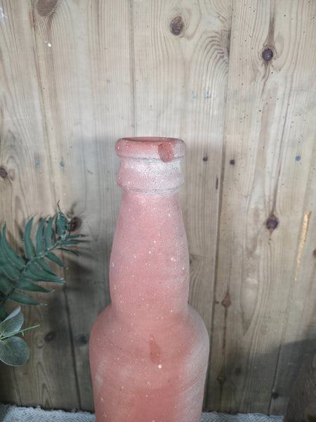 Rustic Wabi Sabi Hand Made Mediterranean Terracotta Bottle Vase Urn Pot