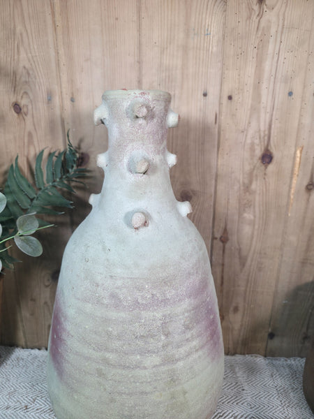 Rustic Wabi Sabi Hand Made Mediterranean Terracotta Vase Urn Pot