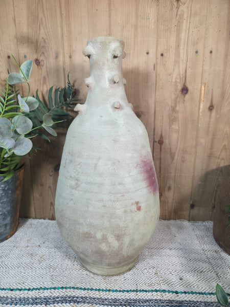 Rustic Wabi Sabi Hand Made Mediterranean Terracotta Vase Urn Pot