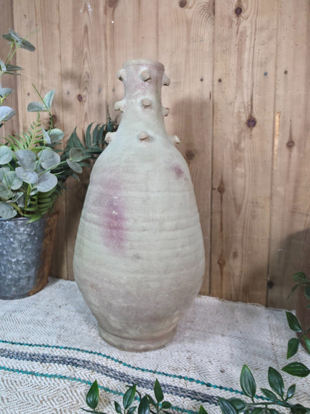 Rustic Wabi Sabi Hand Made Mediterranean Terracotta Vase Urn Pot