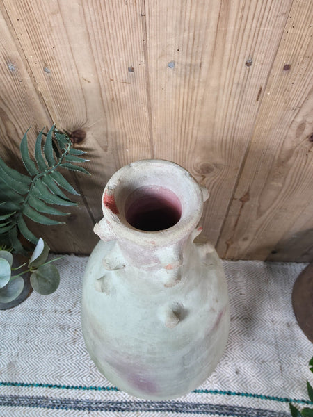 Rustic Wabi Sabi Hand Made Mediterranean Terracotta Vase Urn Pot