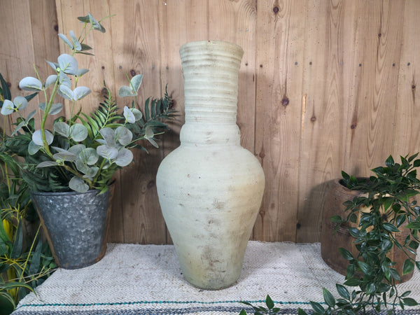 Rustic Wabi Sabi Hand Made Mediterranean Terracotta Vase Urn Pot