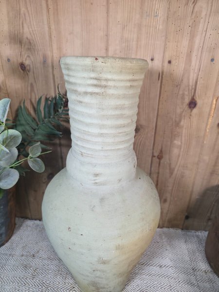 Rustic Wabi Sabi Hand Made Mediterranean Terracotta Vase Urn Pot