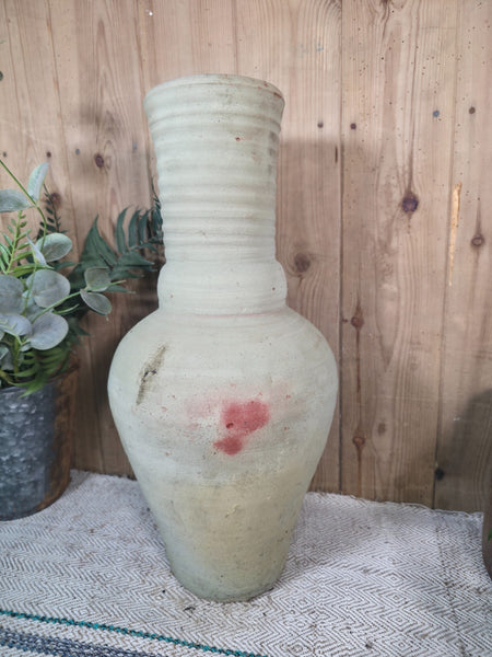 Rustic Wabi Sabi Hand Made Mediterranean Terracotta Vase Urn Pot