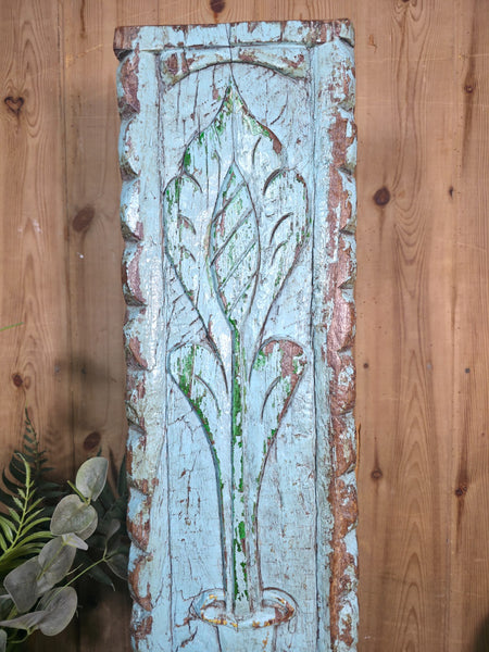 Large Vintage Reclaimed Carved Indian Solid Wooden Pillar Column Candle Holder