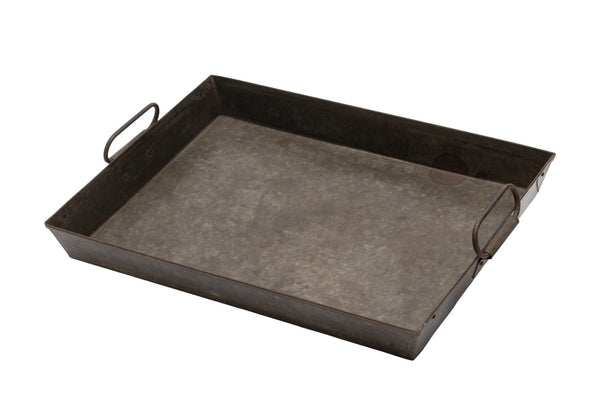 Large Vintage Rustic Reclaimed Rectangular Metal Serving Drinks Potting Tray