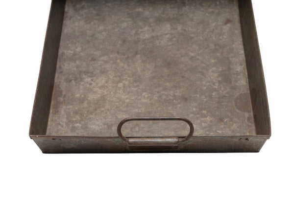 Large Vintage Rustic Reclaimed Rectangular Metal Serving Drinks Potting Tray