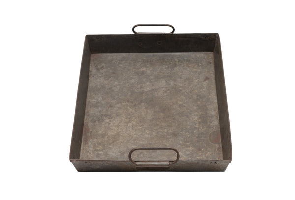 Large Vintage Rustic Reclaimed Rectangular Metal Serving Drinks Potting Tray
