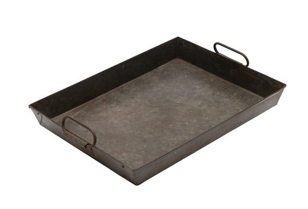 Large Vintage Rustic Reclaimed Rectangular Metal Serving Drinks Potting Tray