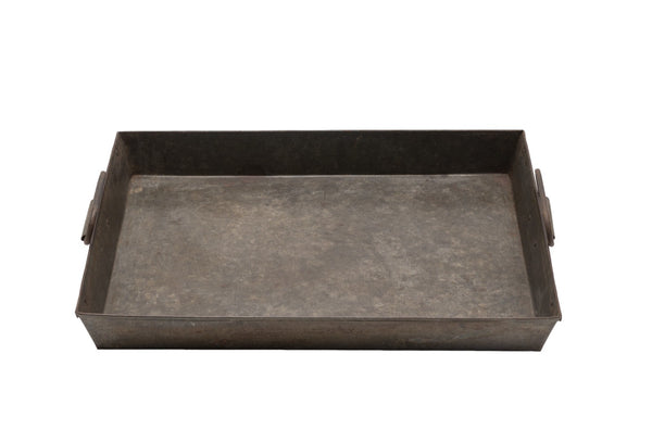Large Vintage Rustic Reclaimed Rectangular Metal Serving Drinks Potting Tray