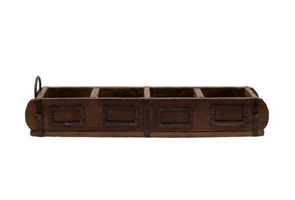 Vintage Rustic Wooden Double Brick Mould Display Shelf Storage Crate Planter