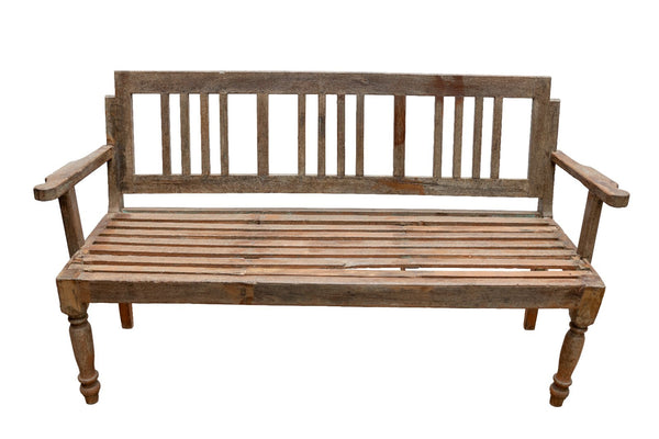 Vintage Rustic Indian Colonial Solid Wooden Bench seat