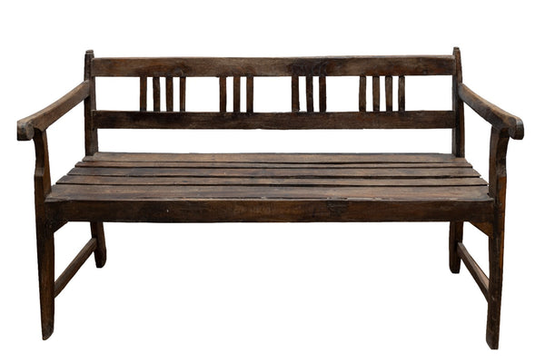 Vintage Rustic Indian Colonial Solid Wooden Bench seat