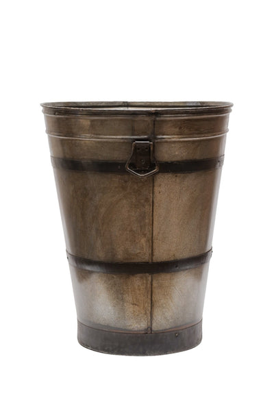 XL Large Rustic Reclaimed Galvanised Round Metal Olive Tree Garden Planter