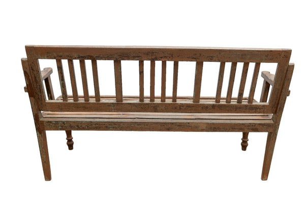 Vintage Rustic Indian Colonial Solid Wooden Bench seat