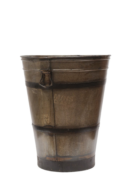 XL Large Rustic Reclaimed Galvanised Round Metal Olive Tree Garden Planter