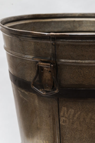 XL Large Rustic Reclaimed Galvanised Round Metal Olive Tree Garden Planter