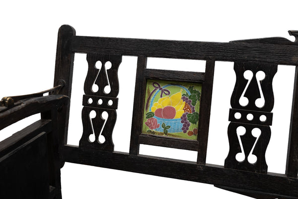Vintage Rustic Indian Colonial Solid Wooden Reversible Bench Seat Day Bed