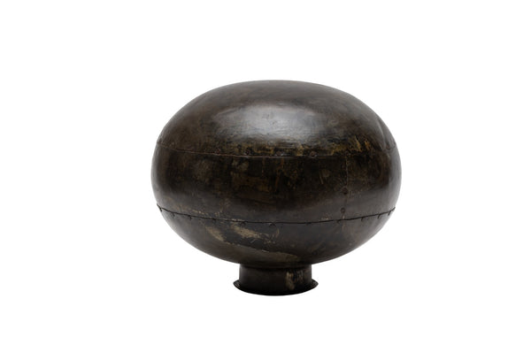 Rustic Reclaimed Indian Riveted Metal Water Carrier Lota Vase