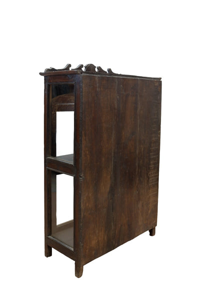 Vintage Indian Colonial Wooden Glazed  Display Drinks Cabinet Cupboard