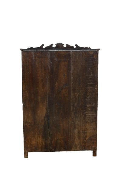 Vintage Indian Colonial Wooden Glazed  Display Drinks Cabinet Cupboard