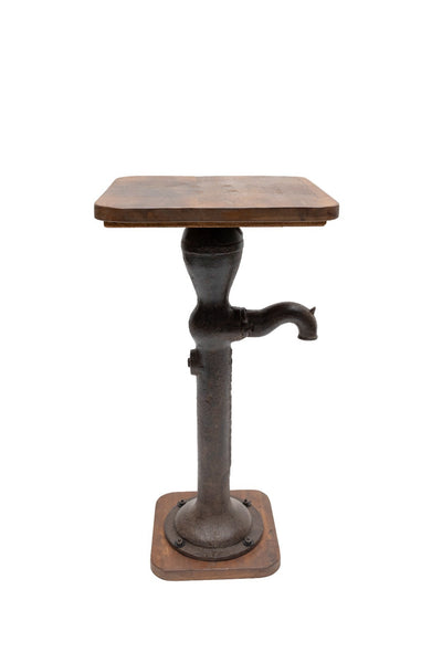 Vintage Rustic Reclaimed Cast Iron Water Pump Side Bar Table Plant Stand