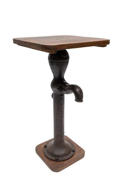 Vintage Rustic Reclaimed Cast Iron Water Pump Side Bar Table Plant Stand