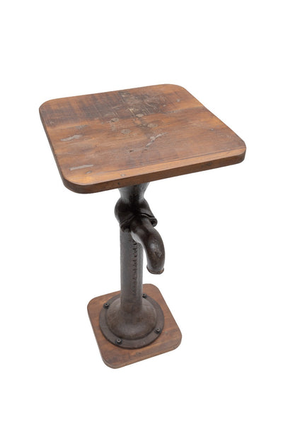 Vintage Rustic Reclaimed Cast Iron Water Pump Side Bar Table Plant Stand