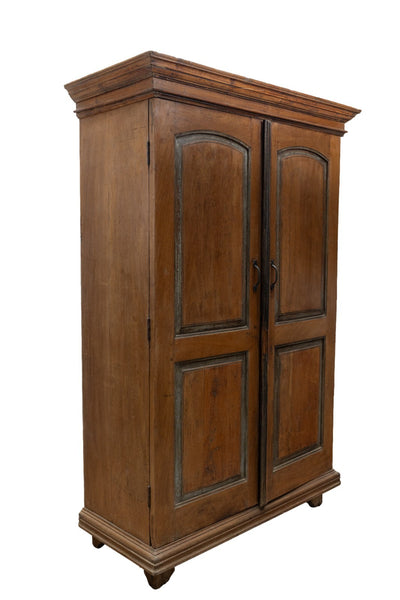 Large Vintage Antique Colonial Indian Hardwood Wardrobe Houskeepers Cupboard