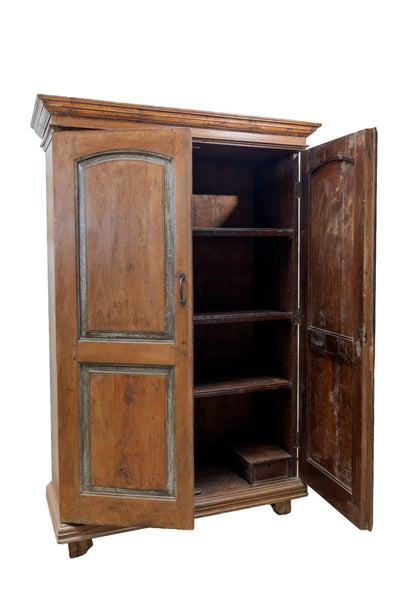 Large Vintage Antique Colonial Indian Hardwood Wardrobe Houskeepers Cupboard