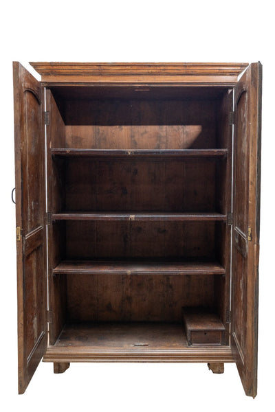 Large Vintage Antique Colonial Indian Hardwood Wardrobe Houskeepers Cupboard