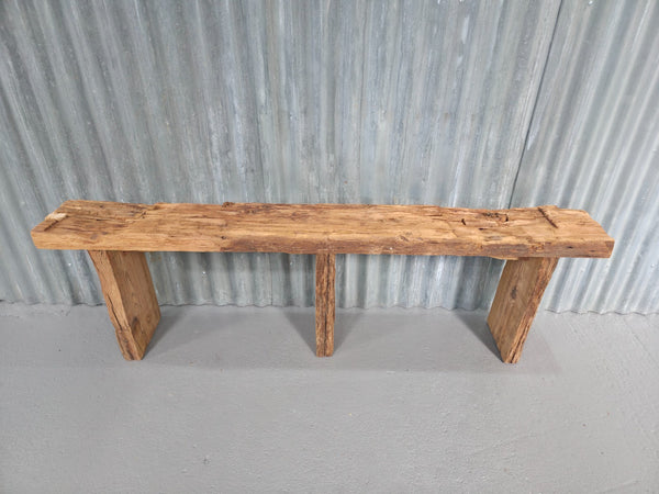 Vintage Rustic Reclaimed Chunky Solid Wooden Hardwood Stool Bench Seat 150cm