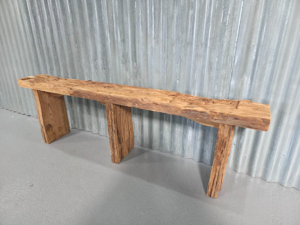Vintage Rustic Reclaimed Chunky Solid Wooden Hardwood Stool Bench Seat 150cm