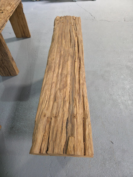 Vintage Rustic Reclaimed Chunky Solid Wooden Hardwood Stool Bench Seat 90cm