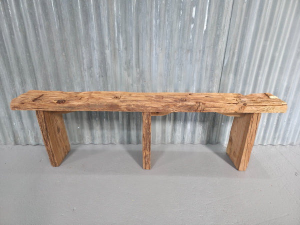 Vintage Rustic Reclaimed Chunky Solid Wooden Hardwood Stool Bench Seat 150cm