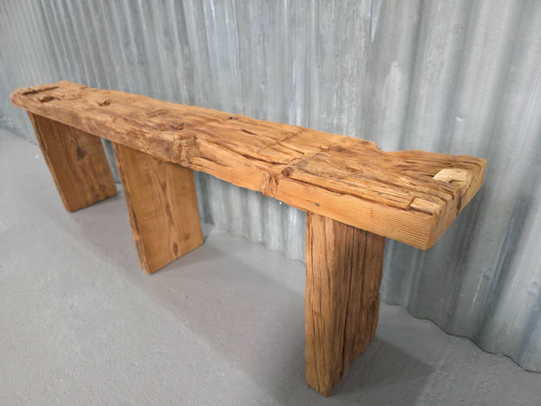 Vintage Rustic Reclaimed Chunky Solid Wooden Hardwood Stool Bench Seat 150cm