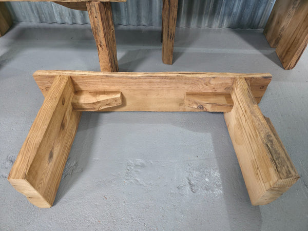 Vintage Rustic Reclaimed Chunky Solid Wooden Hardwood Stool Bench Seat 90cm