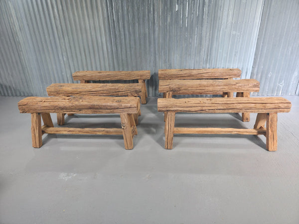 Vintage Rustic Reclaimed Chunky Solid Wooden Hardwood Stool Bench Seat 120cm
