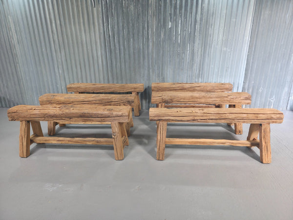 Vintage Rustic Reclaimed Chunky Solid Wooden Hardwood Stool Bench Seat 120cm