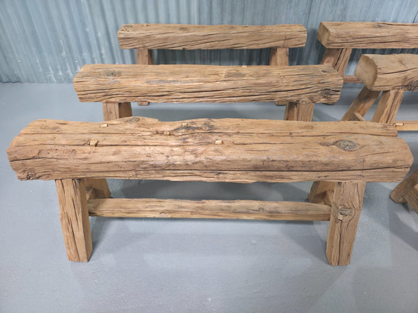 Vintage Rustic Reclaimed Chunky Solid Wooden Hardwood Stool Bench Seat 120cm