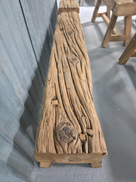 Vintage Rustic Reclaimed Chunky Solid Wooden Hardwood Stool Bench Seat 120cm