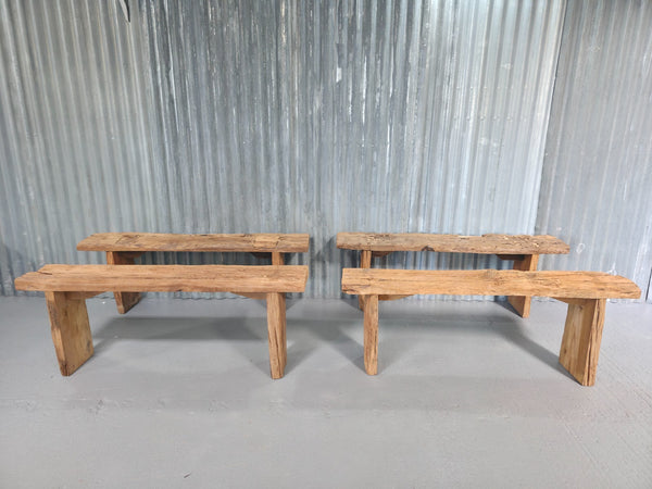 Vintage Rustic Reclaimed Chunky Solid Wooden Hardwood Stool Bench Seat 120cm