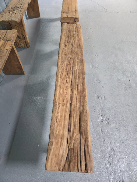 Vintage Rustic Reclaimed Chunky Solid Wooden Hardwood Stool Bench Seat 120cm