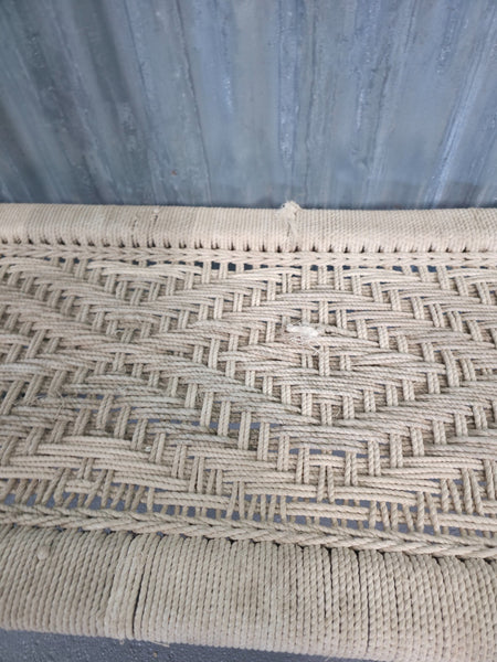 Vintage Rustic Indian Wooden String Charpai Bench Hallway Window Seat