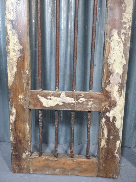 Pair Vintage Rustic Indian Wooden Iron Doors Garden Gates Room Divider Screen