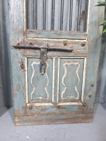 Pair Vintage Rustic Indian Wooden Iron Doors Garden Gates Room Divider Screen